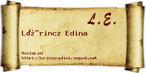 Lőrincz Edina névjegykártya