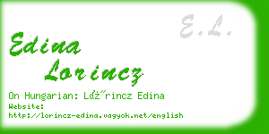 edina lorincz business card